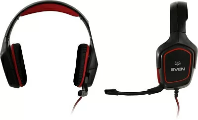 Наушники с микрофоном SVEN AP-G333MV Black-Red (с регулятором громкости шнур 2.2м)