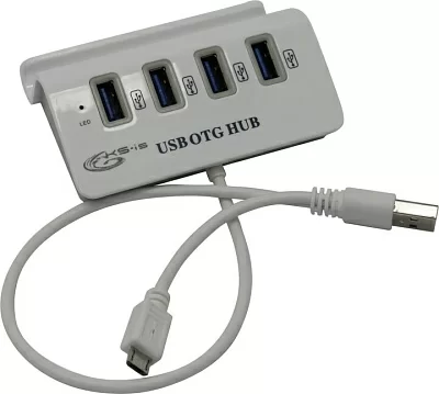 Разветвитель KS-is KS-341 4-port USB2.0 Hub + OTG