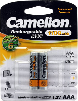 Аккумулятор Camelion NH-AAA1100BP2 (1.2V 1100mAh) NiMH Size  "AAA" уп. 2 шт