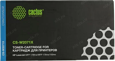 Картридж Cactus CS-W2071X Cyan для HP  Color Laser 150/MFP 178/179