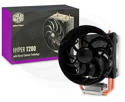 Охладитель Cooler Master RR-T200-22PK-R1 Hyper T200 (4пин  1155/775/AM4-FM2+ 7.9-28.2дБ  800-2200об/минAl+теп.трубки)