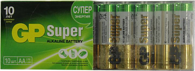 Батарея питания GP Super 15A-2CRB10 (LR6) Size AA 1.5V щелочной  (alkaline) уп.10шт