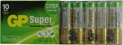 Батарея питания GP Super 15A-2CRB10 (LR6) Size AA 1.5V  щелочной  (alkaline) уп.10шт