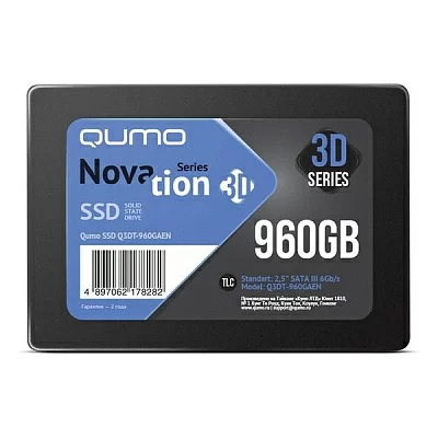 Накопитель SSD 960Gb SATA 6Gb/s QUMO Novation <Q3DT-960GSCY> 2.5" 3D  TLC