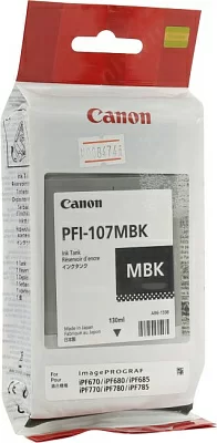 Чернильница Canon PFI-107MBK Black для  iPF670/680/685/770/780/785