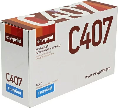 Тонер-картридж EasyPrint LS-C407 Cyan для  Samsung CLP-320/320N/325  CLX-3185/3185FN/3185N