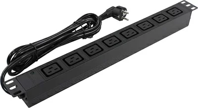 Exegate ServerPro PDU-19H015 Al-8C19-EU3 EX280873RUS Блок силовых розеток 19" чёрный  1U  8 розеток  IEC-320-C19