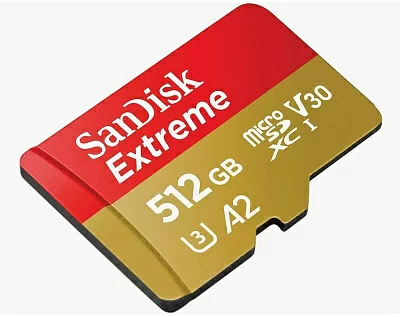 Карта памяти SanDisk Extreme <SDSQXAV-512G-GN6MA> microSDXC Memory Card 512Gb UHS-I U3 V30 A2  +  microSD--> SD Adapter