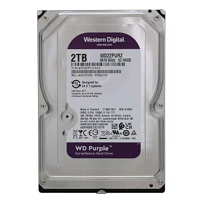 Жёсткий диск HDD 2 Tb SATA 6Gb/s Western  Digital  Purple <WD22PURZ> 3.5"