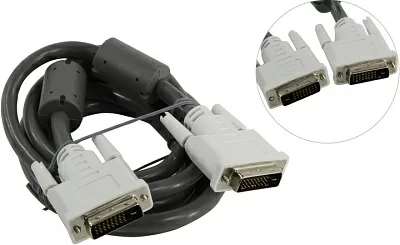 Hama 45077 Кабель DVI-D to DVI-D Dual Link (25M  -25M) 1.8м 2 фильтра