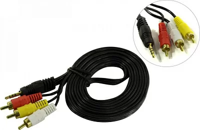 Exegate EX-CCA-4P2R-2.0 Кабель-адаптер Jack3.5-M --> 3RCA-M 2м EX284945RUS