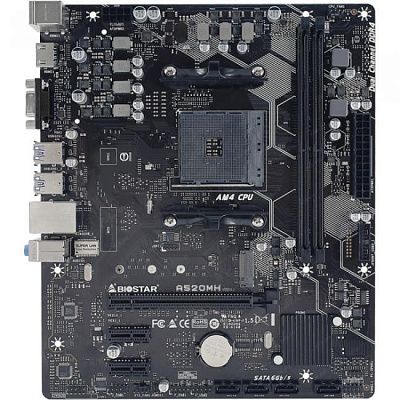 Материнская плата BioStar A520MH (RTL) AM4 A520 PCI-E Dsub+HDMI  GbLAN  SATA MicroATX 2DDR4