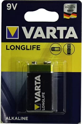 Элемент питания VARTA LONGLIFE 4122 9V щелочной (alkaline)  типа "Крона"