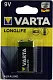 Элемент питания VARTA LONGLIFE 4122 9V щелочной (alkaline)  типа "Крона"