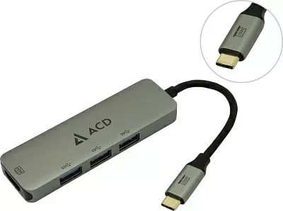 ACD ACD-C104-UAL Кабель-адаптер USB-C - HDMI(F)+3xUSB3.0