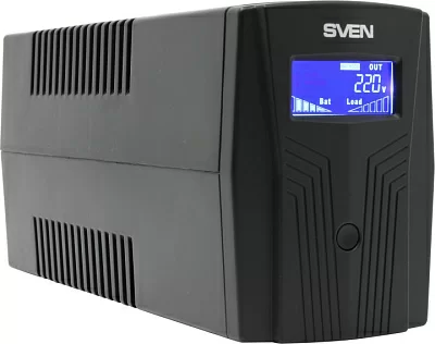 ИБП UPS 650VA SVEN Pro 650 Black LCD USB защита RJ45