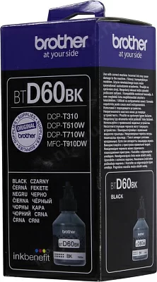 Чернила Brother BTD60BK Black для DCP-T310/T510W/T710W MFC-T910DW  (108мл)