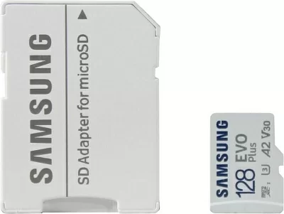 Карта памяти Samsung EVO Plus MB-MC128KA microSDXC Memory Card 128Gb Class10 UHS-I  U3+ microSD--> SD Adapter