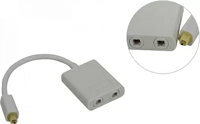 Разветвитель Toslink  ODT(Toslink)-M  --> 2xODT(Toslink)-F White