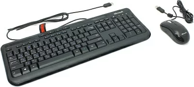 Комплект Microsoft Wired Keyboard Desktop 600 USB (Кл-раМ/Мед+Мышь 3кнRoll) APB-00011 влагозащита