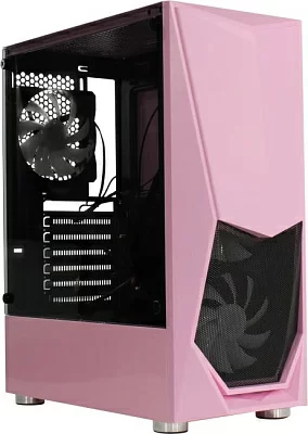 Корпус Miditower 1STPLAYER DK-3 DK-3-PK-3G6 Pink ATX без БП с  окном