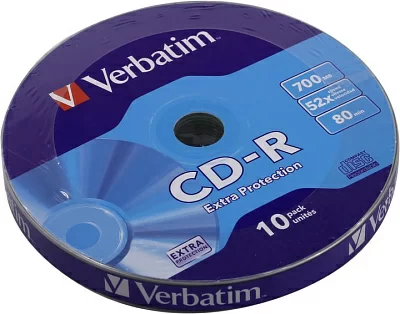 Диск CD-R Verbatim  700Mb 52x  sp.  уп.10 шт 43725