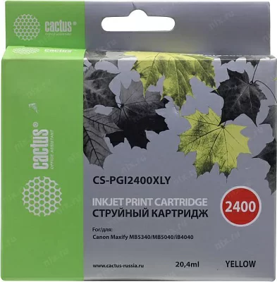 Картридж Cactus CS-PGI2400XLY  Yellow для Canon MB5340/MB5040/iB4040