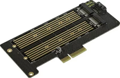 Переходник Espada PCIe2M2 (RTL)  PCI-Ex4 1xM.2 22xx B + 1xM.2  22xx M