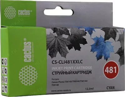 Картридж Cactus CS-CLI481XXLC Cyan  для  Canon Pixma TS6140/TS8140/TS9140/TR8540