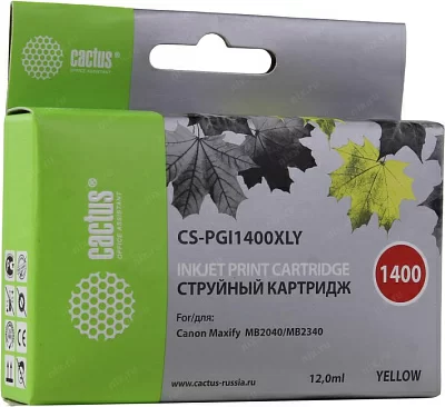 Картридж Cactus CS-PGI1400XLY Yellow для Canon  MB2040/2340