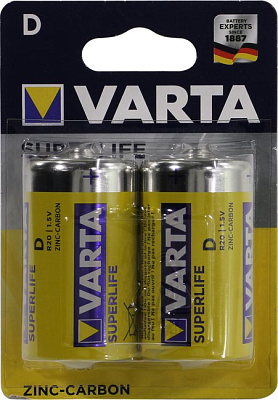 Элемент питания VARTA SUPERLIFE/Super Heavy Duty 2020-2  Size"D" 1.5V  (Zinc-Carbon) уп.2 шт