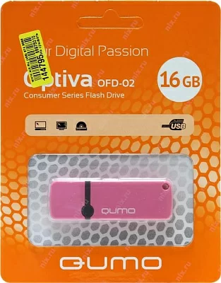 Накопитель Qumo Optiva <QM16GUD-OP2-Pink> USB2.0 Flash Drive 16Gb  (RTL)