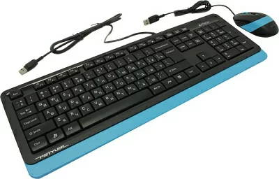 Комплект Клавиатура A4Tech Fstyler F1010 Blue (Кл-ра USB+Мышь4кн Roll  USB)