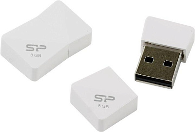 Накопитель Silicon Power Touch T08 <SP008GBUF2T08V1W> USB2.0 Flash Drive 8Gb  (RTL)