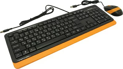 Комплект Клавиатура A4Tech Fstyler F1010 Orange (Кл-ра USB+Мышь4кн  Roll USB)