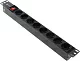 5bites PDU819P08 Блок силовых розеток 19" чёрный 1U 8 евророзеток  гнездо под шнур IEC-320-C13