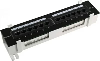 Коммутационная панель Patch Panel 10" 1U UTP 12 port кат 5e  настенная Rexant 04-0020