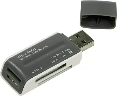 Картридер Defender Ultra Swift 83260 USB2.0 MMC/RSMMC/SDHC/microSDHC/MS(/PRO/Duo/M2) Card Reader/Writer