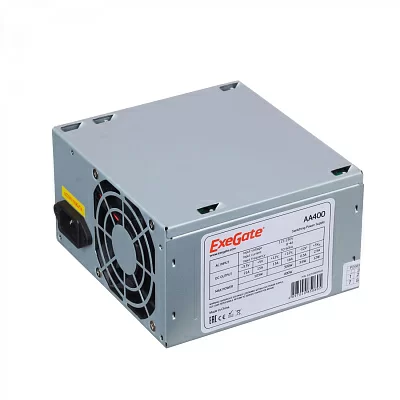 Блок питания ExeGate AA400+кабель 220V  <EX253682RUS-S>  400W ATX (24+4пин)