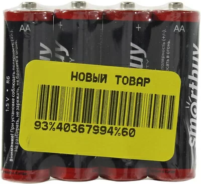 Батарея питания Smartbuy SBBZ-2A04S Size"AA" 1.5V солевый  уп.4шт