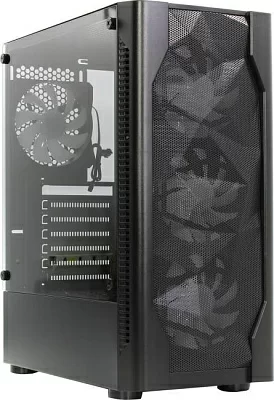 Корпус Miditower 1STPLAYER DK D4 D4-BK-4G6 Black ATX  без  БП с окном