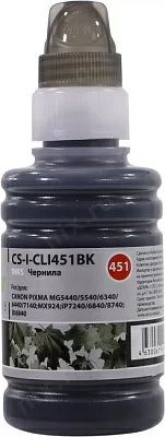 Чернила Cactus CS-I-CLI451BK Black для  Canon  Pixma MG5440/5540/6340/7140/iP7240/6840/8740 (100мл)