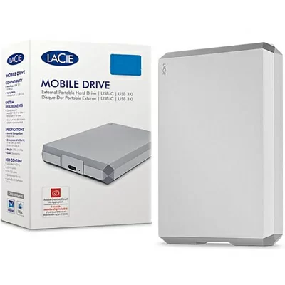 Накопитель LaCie Mobile Drive 2 Tb EXT STHG2000400  (RTL)  Silver 2.5"  USB3.1-C