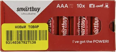 Батарея питания Smartbuy SBBA-3A10BX Size"AAA" 1.5V щелочной (alkaline) уп.10шт