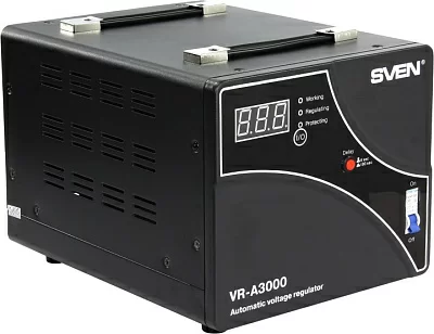 Стабилизатор SVEN VR-A3000 Black (вх.140-275V  вых.198-253V1800W  клеммы для подключения)