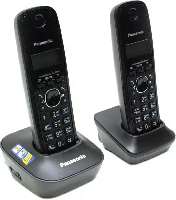 Panasonic KX-TG1612RUH <Black-Grey> р/телефон (2 трубки с  ЖК диспл.  DECT)