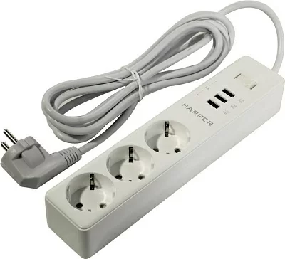 Удлинитель HARPER UCH-325 White  3м (3  розетки  + 3 USB)