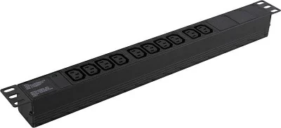 Exegate ServerPro PDU-19H003 Al-10C13-C14 EX280861RUS Блок силовых розеток  19"  чёрный 1U  10xIEC-320-C13