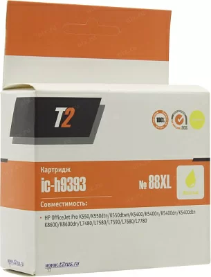 Картридж T2 ic-h9393 (№88XL) Yellow для HP  OJ Pro  K550/K5400/K8600/L7480/L7590/L7680/L7780