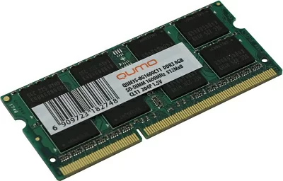 Модуль памяти QUMO QUM3S-8G1600C11 DDR3 SODIMM 8Gb  PC3-12800 CL11 (for NoteBook)